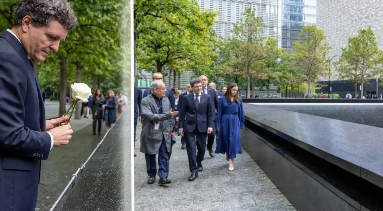 Nicușor Dan și Mirabela Grădinaru au depus flori la Memorialul 9/11 din New York