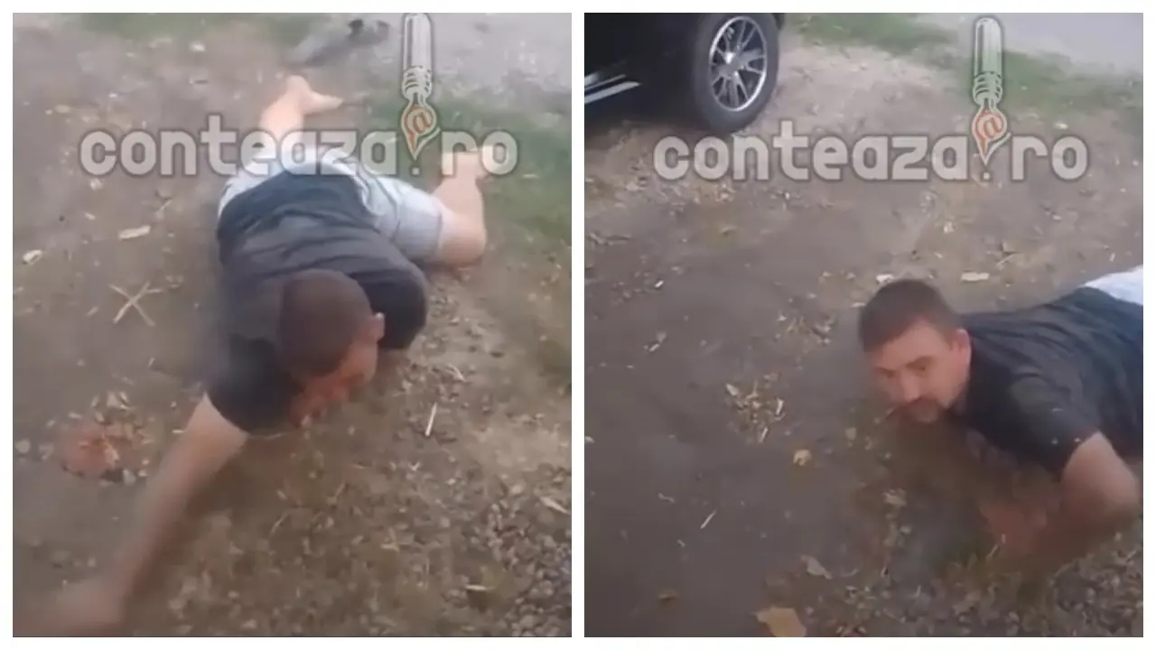 Viceprimar din Mureș, filmat în timp ce se târăște beat prin șanțuri